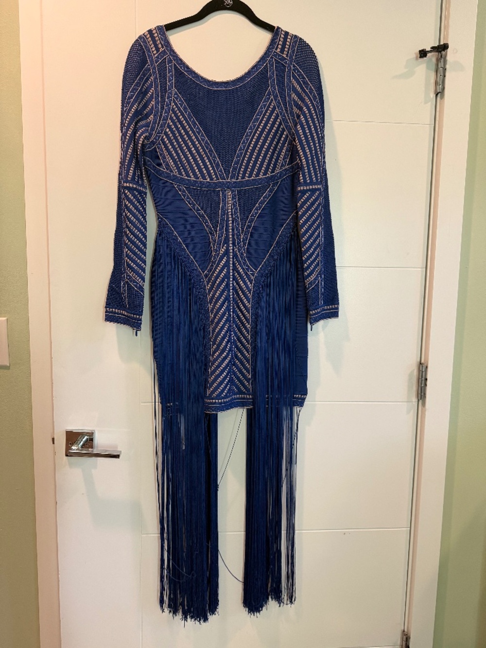 Herve Leger Fringe Bandage Dress Size L